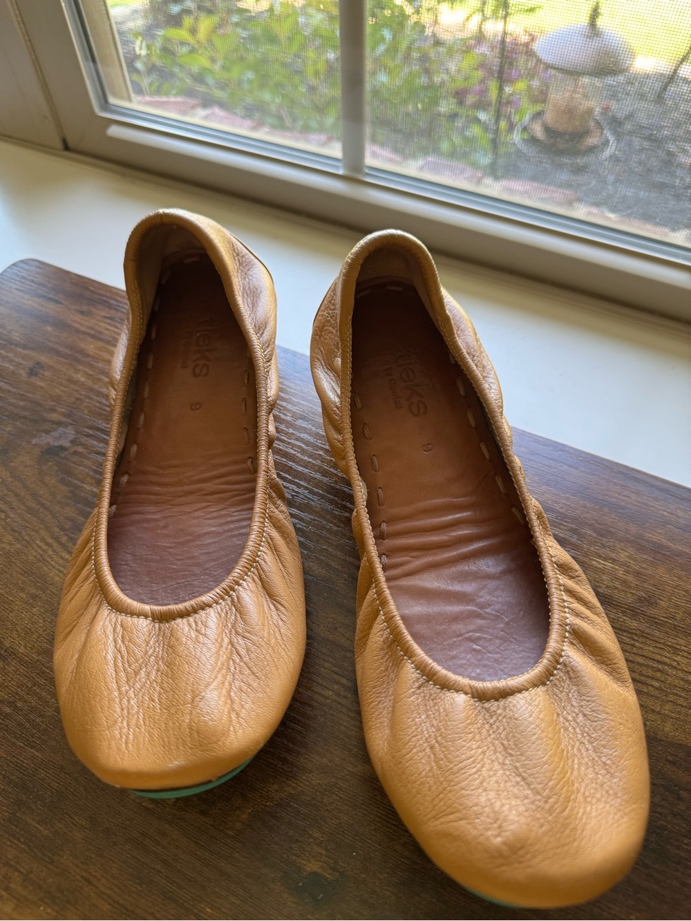 Tieks by Gavrieli Camel Leather Foldable Ballet Flats Size 9